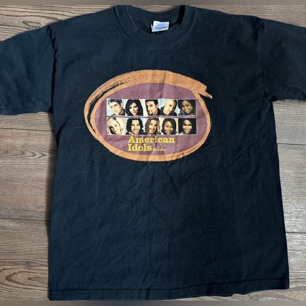 American Idol Live Tour 2006 Concert Tee Youth Large Vintage Black